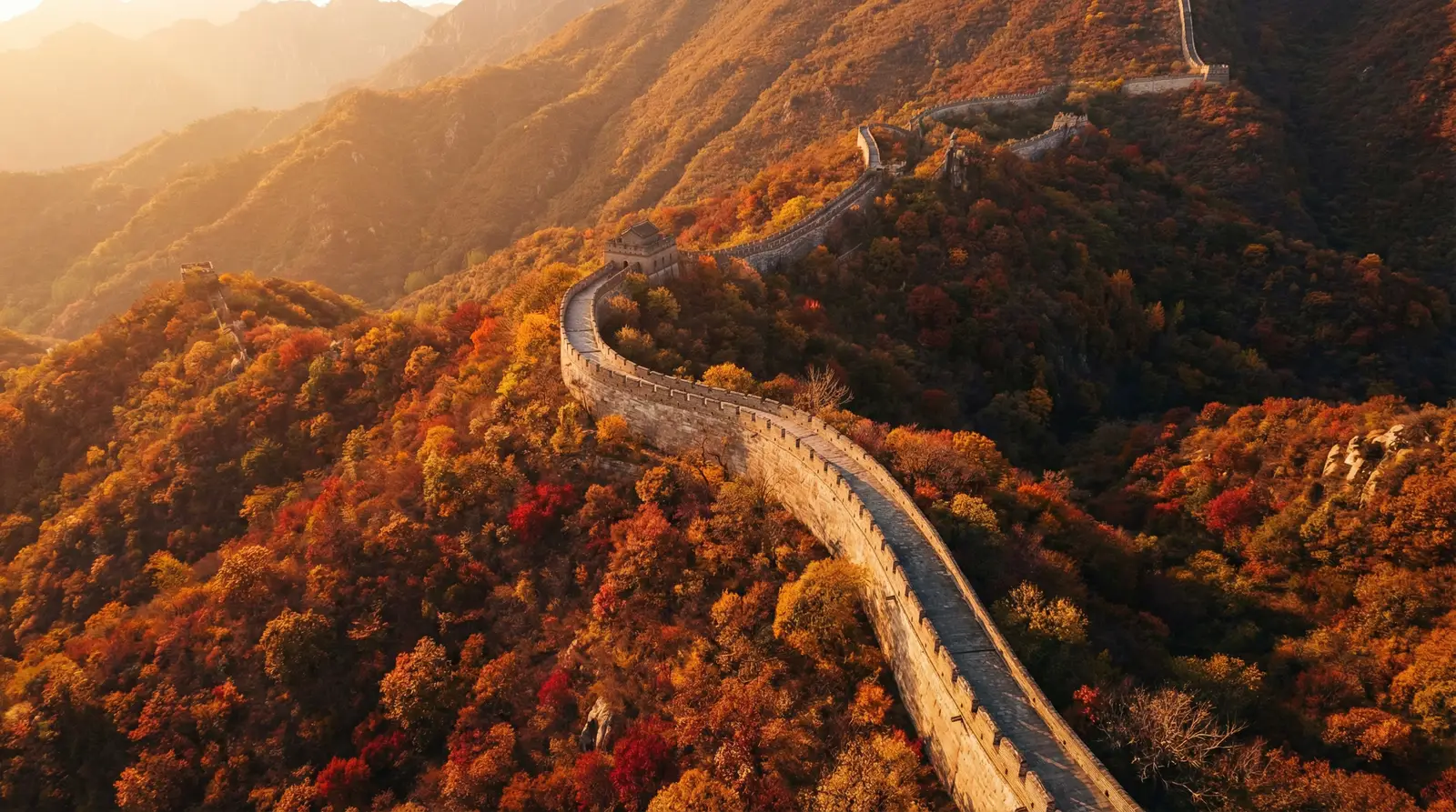 胴体的秘密 秋日长城航拍全景